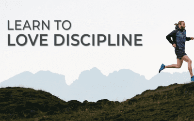 "Man running on a hill. Text: LEARN TO LOVE DISCIPLINE" - Chad Weller